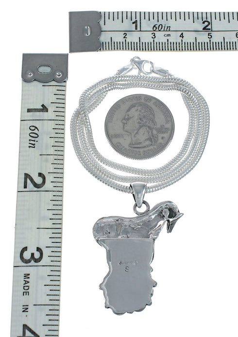 Navajo Italian Sterling Silver Chain Necklace And Pendant Set X11362